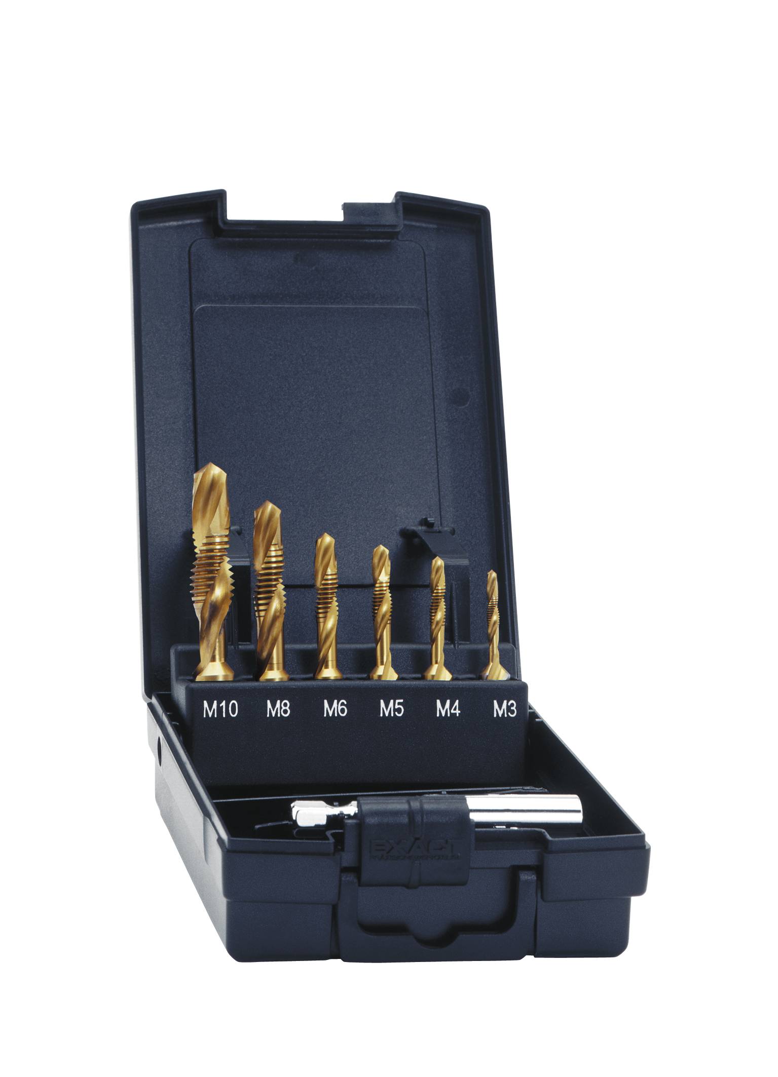 Exact 05930 Tapping combo head 7-piece metric M3, M4, M5, M6, M8, M10 Right hand cutting HSS 1 Set