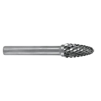Metal milling cutter with a cylindrical shaft and a tapered head. Suitable for grinding or milling metal surfaces.