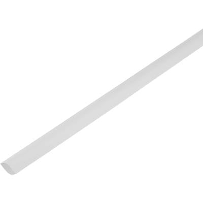 A long, thin white plastic rod lying horizontally on a white background.
