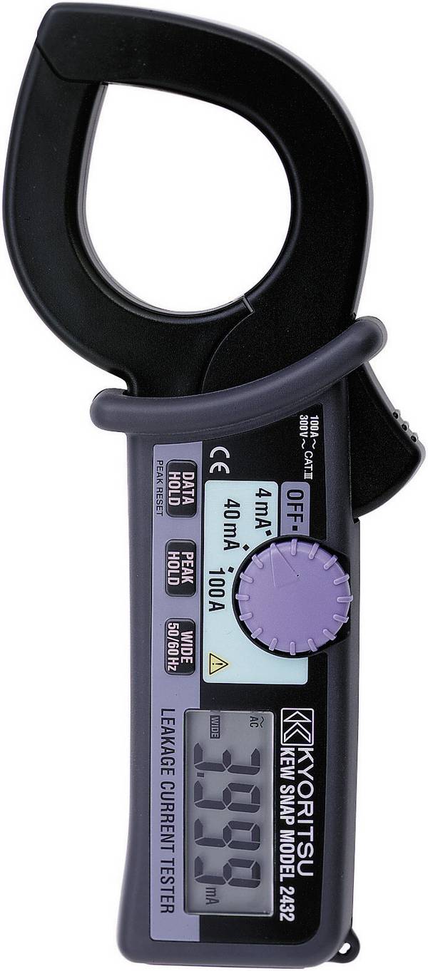 Kyoritsu KEW 2432 Clamp meter, Handheld multimeter Digital CAT III 300 V Display (counts): 4000