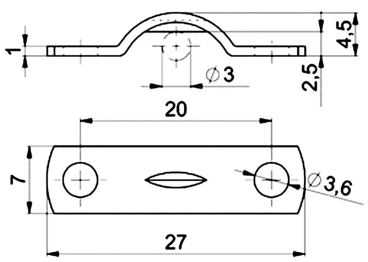 Vogt Verbindungstechnik 5122.99 Clamp Contact surface Galvanised 1 pc(s) (Ø x L) 3 mm x 27 mm-1