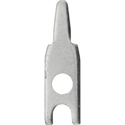 Metal champagne key with a round and narrow opening, used for removing the foil capsule.