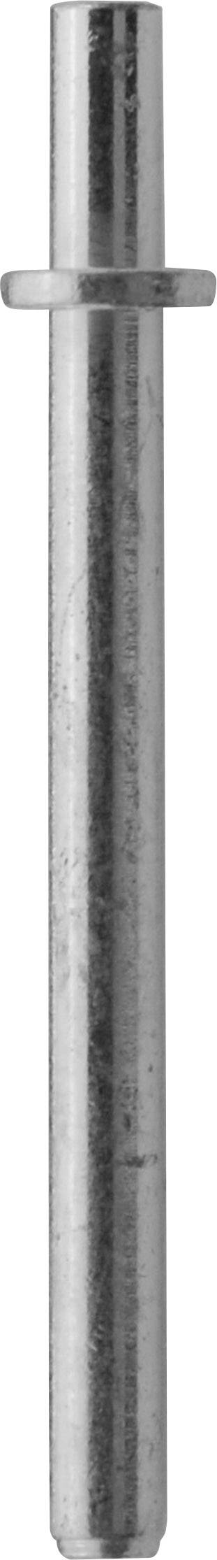 Metal rod with a smooth surface and a small collar in the middle, representing a vertical position.