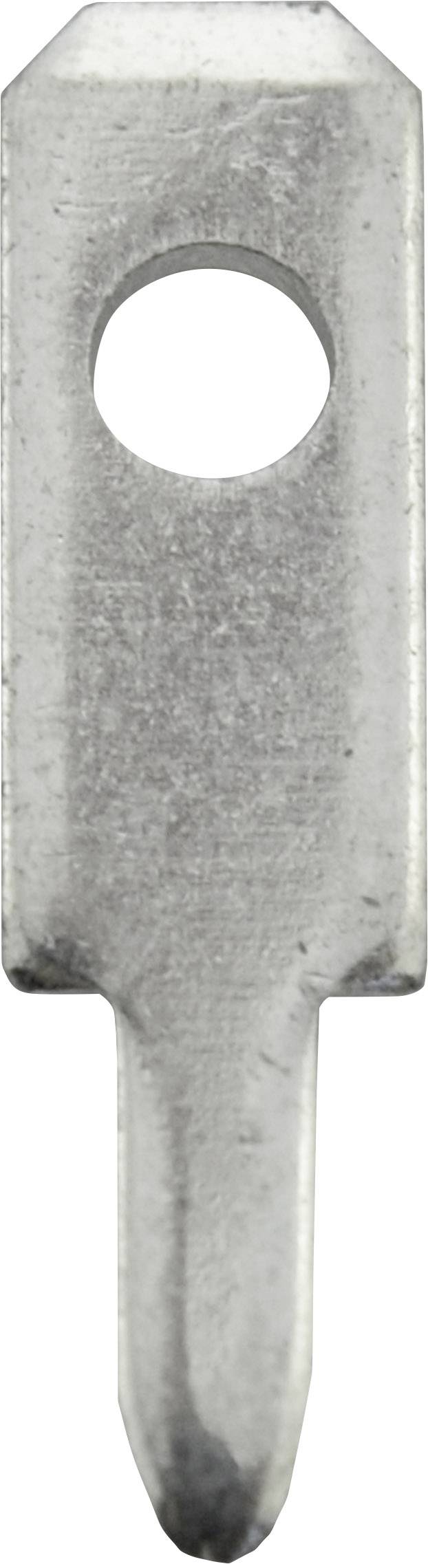 A metallic tool with a rounded tip and a hole in the centre, possibly a specialised tool or component.