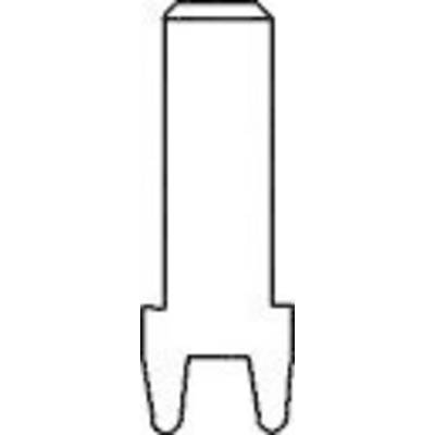 A simple diagram shows an elongated object with a rounded tip and two short supports at the bottom.