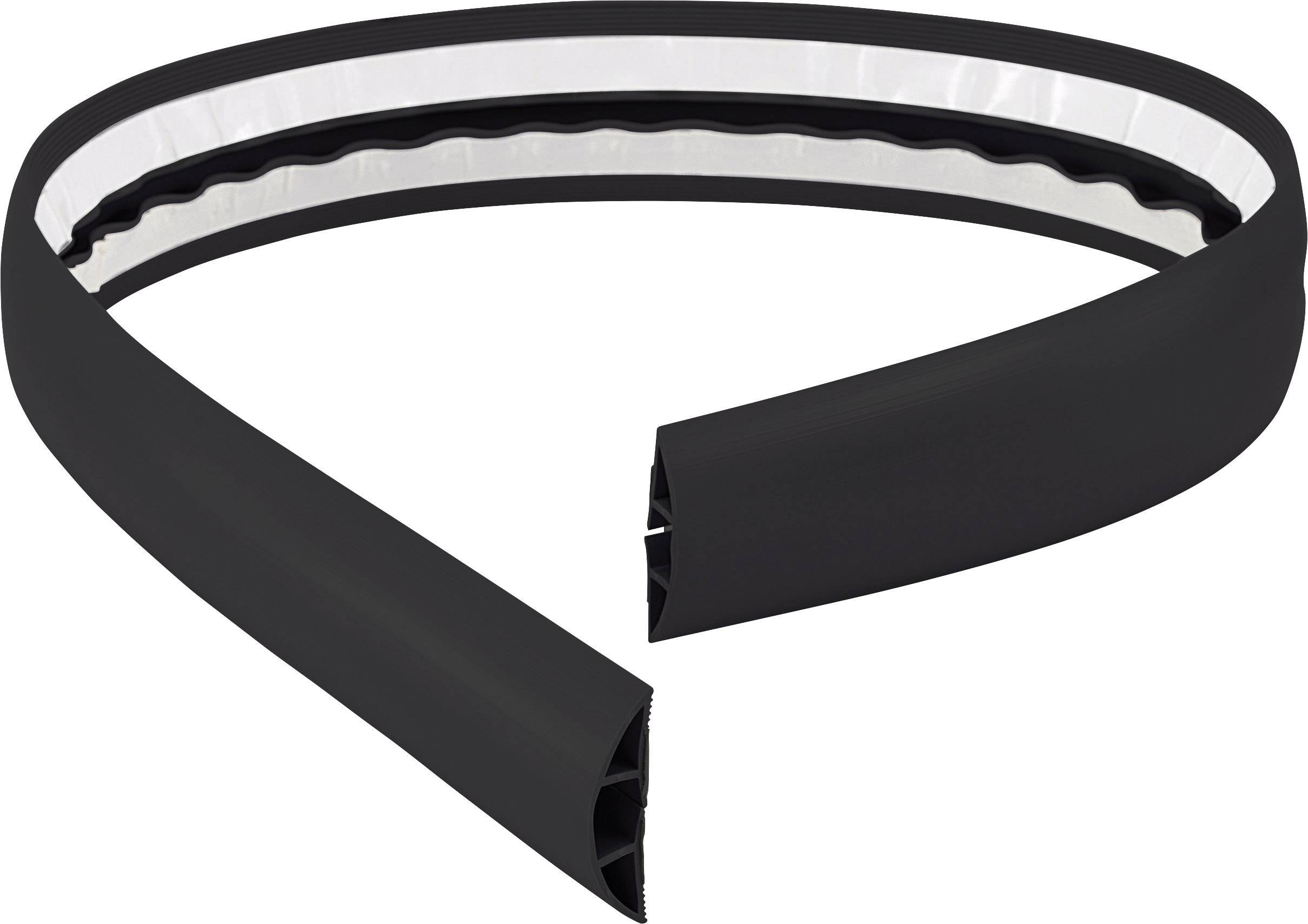 TRU COMPONENTS Cable bridge 1570428 PVC Black No. of channels: 1 1800 mm Content: 1.8 m