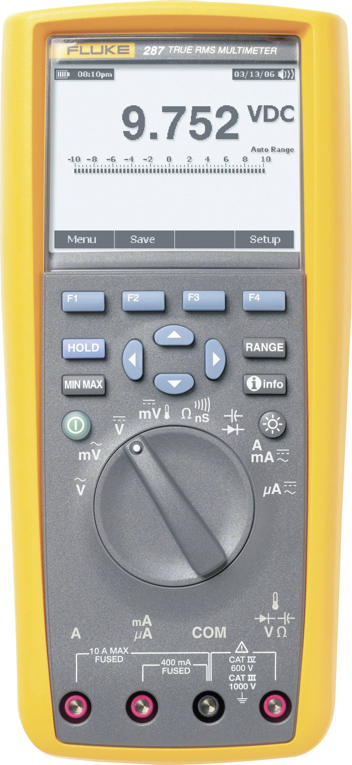 Fluke 287/EUR Handheld multimeter Digital Graphics display, Data logger