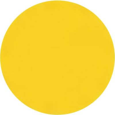 A large, single-coloured yellow circle on a white background.