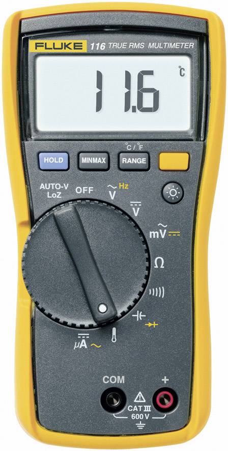 Fluke 116 Handheld multimeter Digital CAT III 600 V Display (counts): 6000