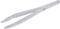 A transparent plastic serving tongs with ridged gripping surfaces, suitable for serving food.