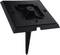 Black plastic ground anchor with a square base and central needle point, suitable for securing objects to the ground.