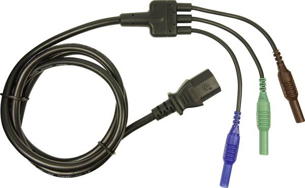 Cliff CIH29920 Safety test lead 4 mm plug IEC C13 socket (cooling devices) 1.50 m Blue, Green, Brown 1 pc(s)