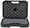 A black plastic case with foam-padded interior, opened. Ideal for the secure transportation of delicate equipment.
