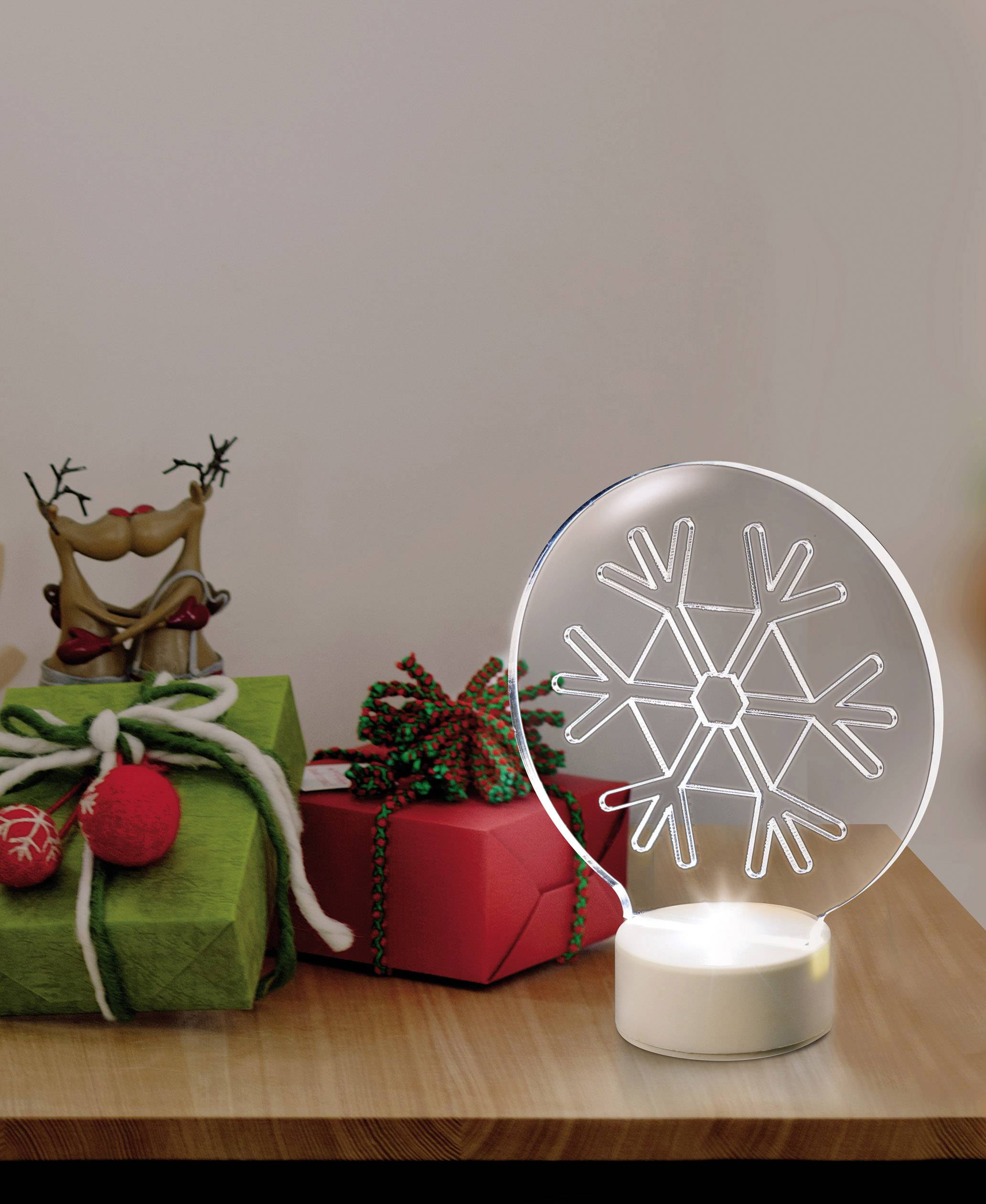 Polarlite LBA-51-008 Acrylic figurine Snowflake Cool white LED (monochrome) Transparent-1