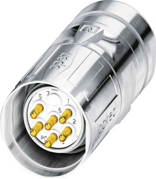 M23 cable connector 1619505 CA-06P1N8A8008S Silver Phoenix Contact Content: 1 pc(s)