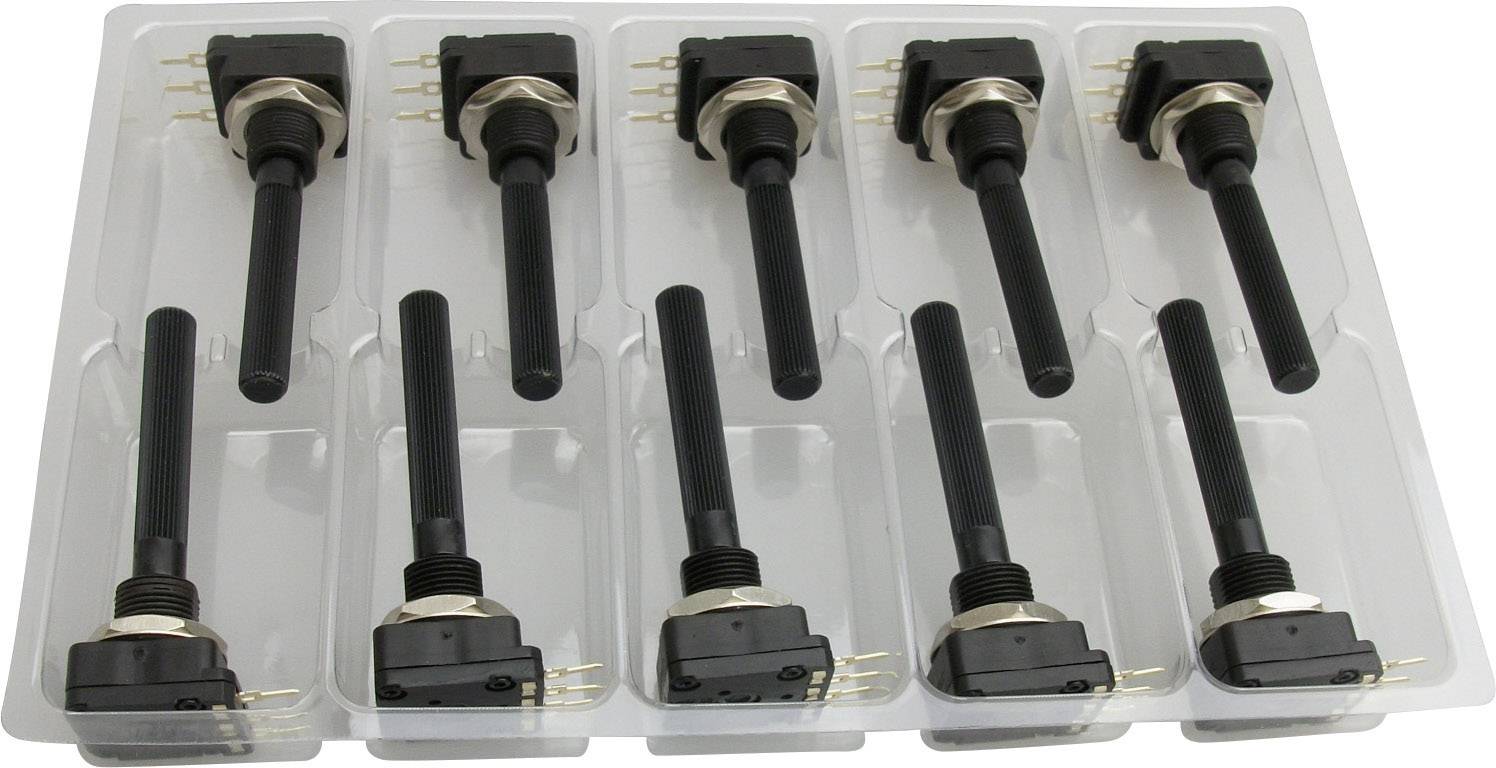 Nine black toggle switches in a plastic casing, evenly arranged in three rows.