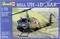 A Bell UH-1D SAR helicopter model by Revell in 1:72 scale. Depicted flying over mountainous terrain, with German flag.