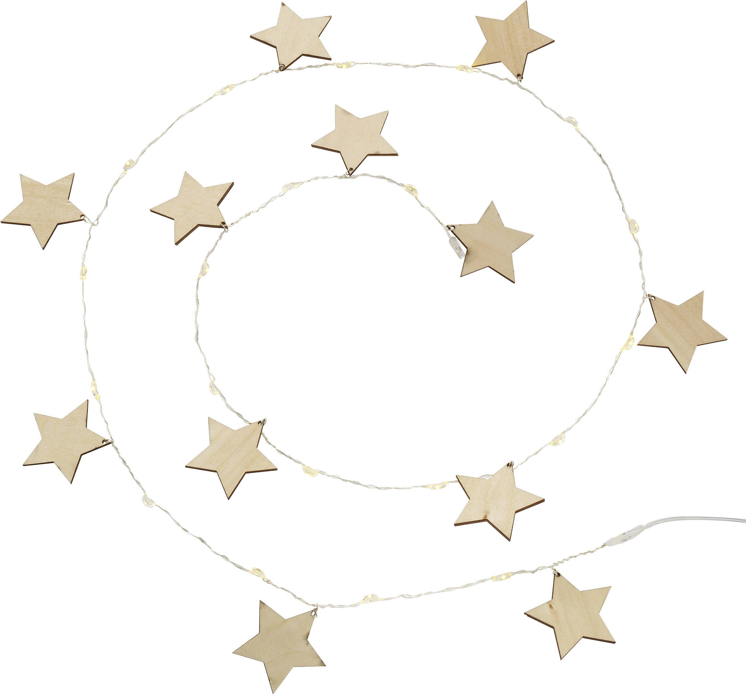 Polarlite LBA-04-007 Holiday lights (motif) Stars Inside battery-powered LED (monochrome) Warm white Illuminated length:-3