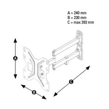 Thomson WAB846 TV wall mount 25,4 cm (10") - 116,8 cm (46") Tiltable, Swivelling, Swivelling-2
