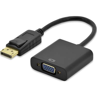 ednet DisplayPort / VGA Adapter cable DisplayPort plug, VGA 15-pin socket 0.15 m Black 84506 gold plated connectors Disp