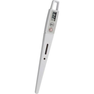Digital thermometer on a white background, showing a temperature of 37.4 degrees Celsius on a small display.