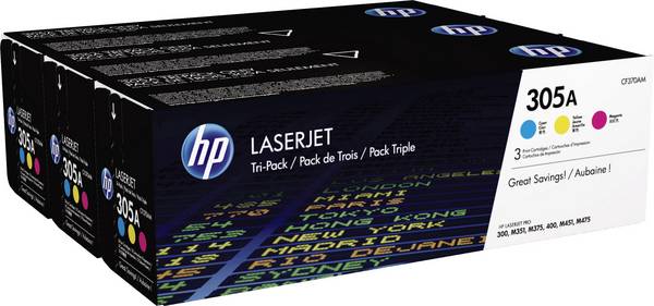 HP 305A CF370AM Toner Set Cyan, Magenta, Yellow 2600 Sides Original Toner cartridge