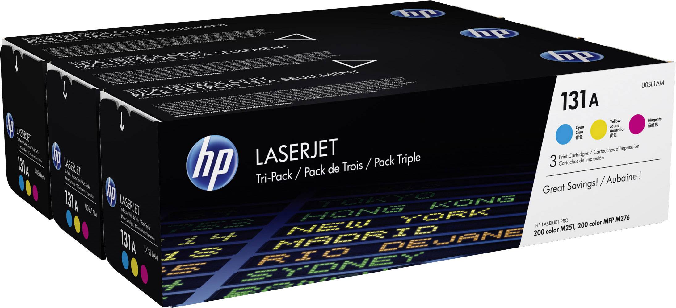 HP 131A U0SL1AM Toner cartridge Set Cyan, Magenta, Yellow 1800 Sides Original Toner cartridge combo pack