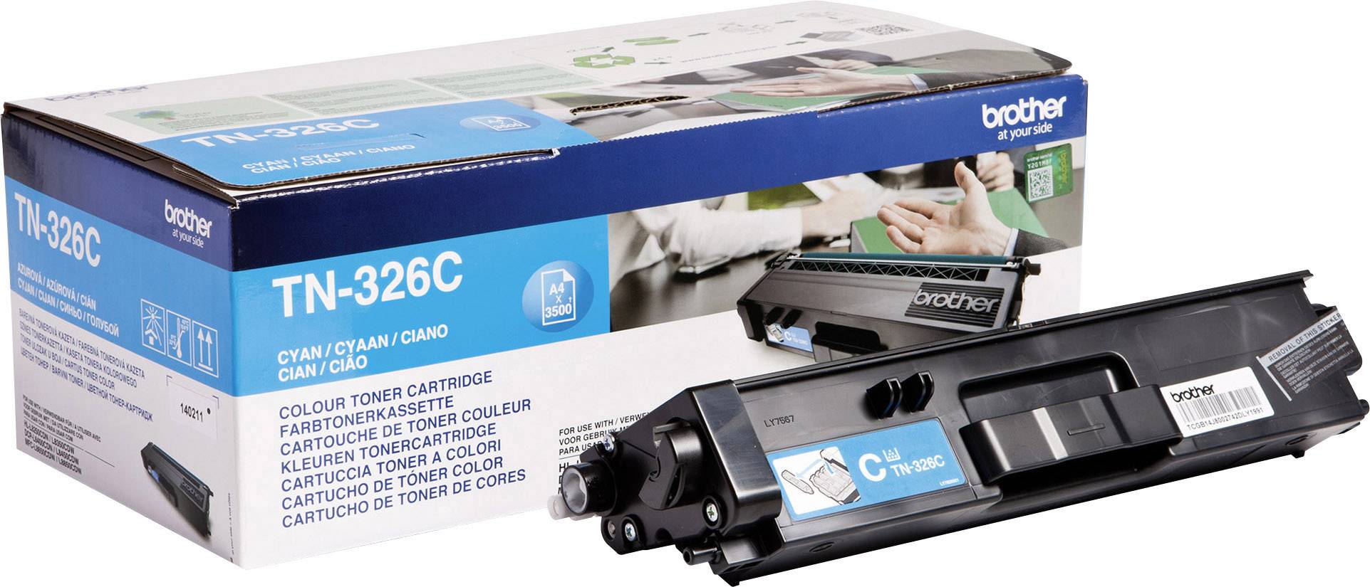 Brother Toner cartridge TN-326C TN326C Original Cyan 3500 Sides