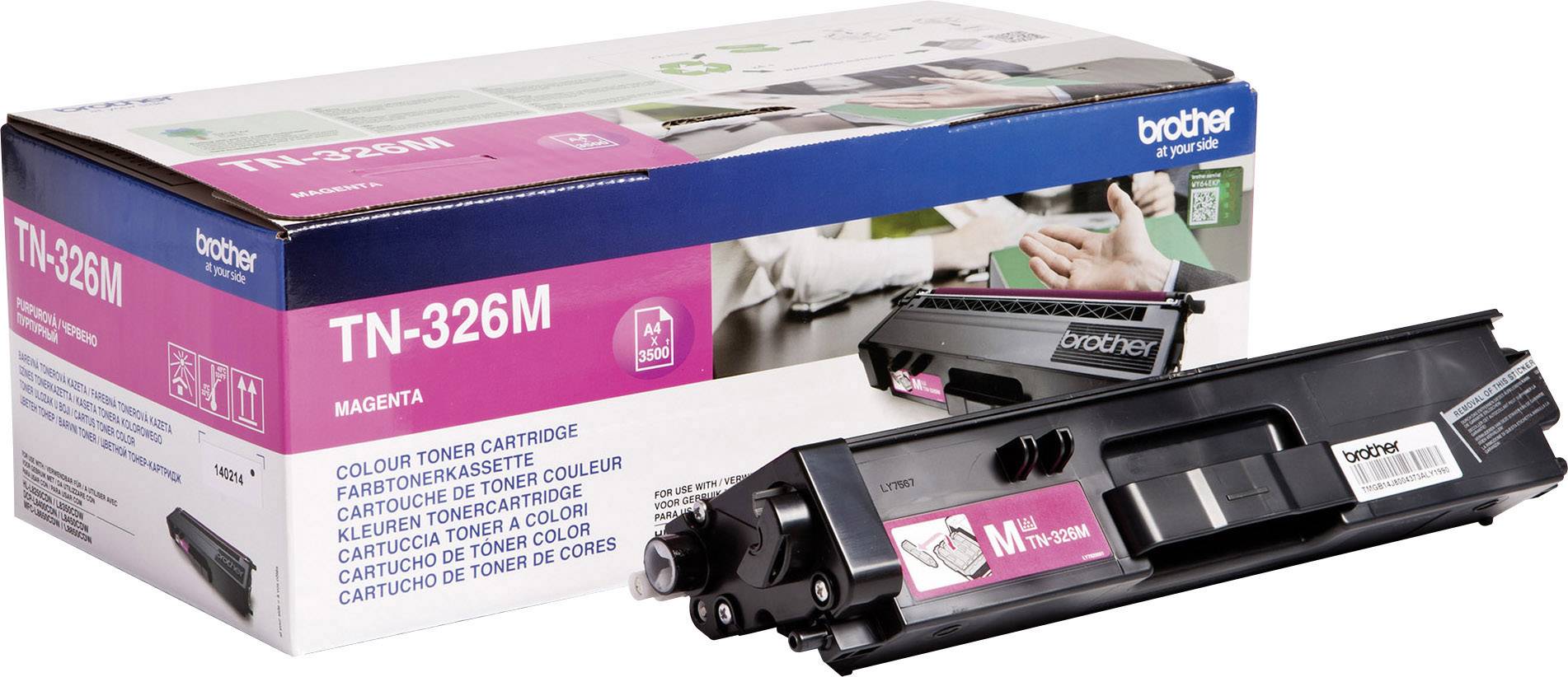 Brother Toner cartridge TN-326M TN326M Original Magenta 3500 Sides