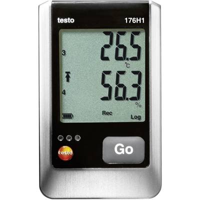 Digital thermometer and hygrometer displaying temperature of 26.5°C and humidity of 56.3%. Green backlight.