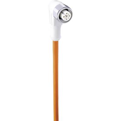 An orange cable with a white, angled connector plug, suitable for industrial applications.