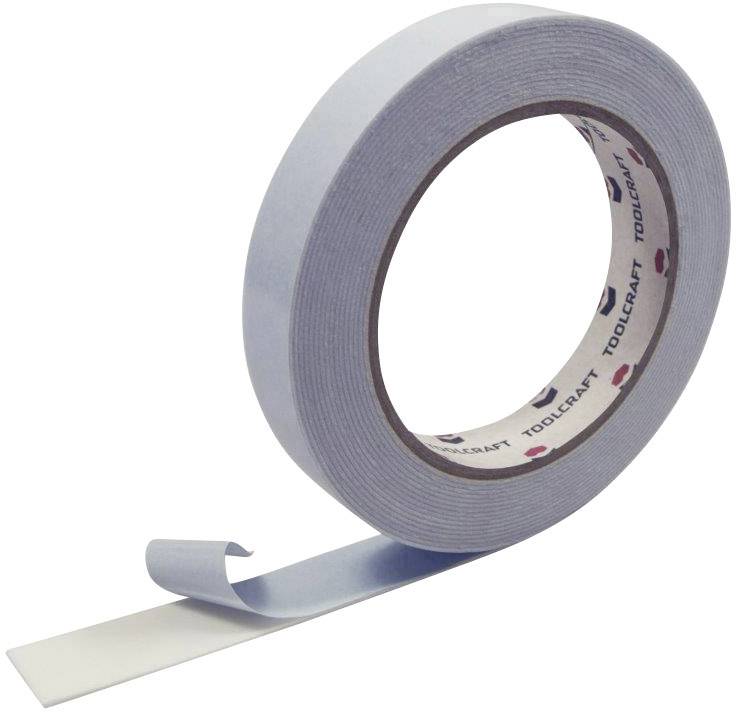 TOOLCRAFT 1811B1905C 1811B1905C Double sided adhesive tape White (L x W) 5 m x 19 mm 1 pc(s)