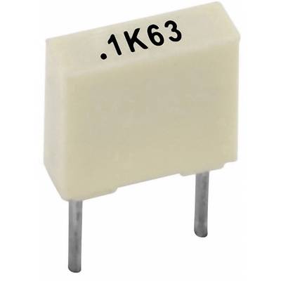 Capacitor marked '.1K63', indicating its capacitance and voltage rating. Two metal terminals for electrical connection.