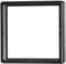 A blank black square picture frame with a white interior.