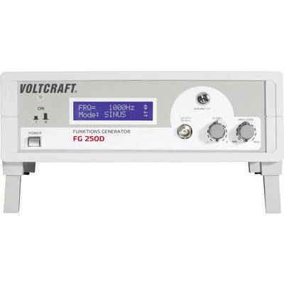A function generator of the FG 250D model by Voltcraft. It displays a frequency of 1000 Hz and the 'SINE' mode on the display.