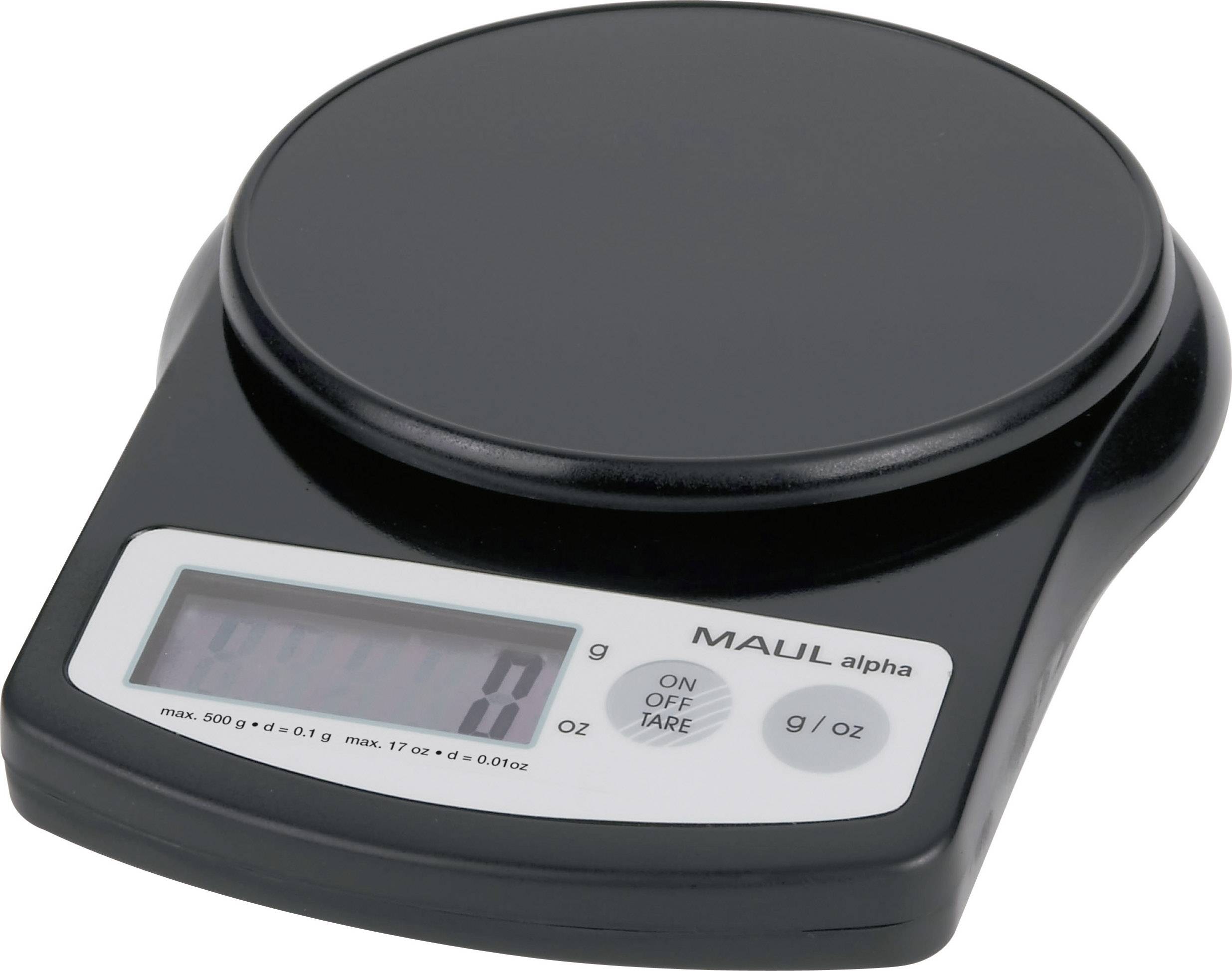 Maul MAULalpha 500G Letter scales Weight range 0.5 kg Readability 0.1 g battery-powered Black
