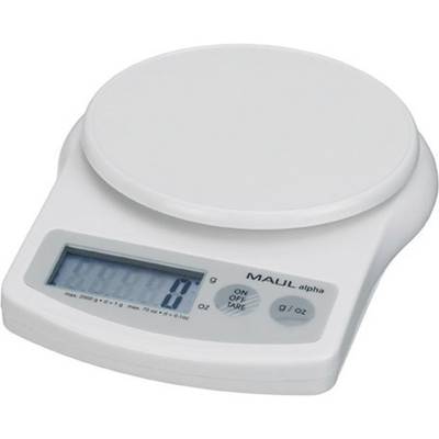 Maul MAULalpha 2000G 1642002 Letter scales  Weight range 2 kg Readability 1 g battery-powered White