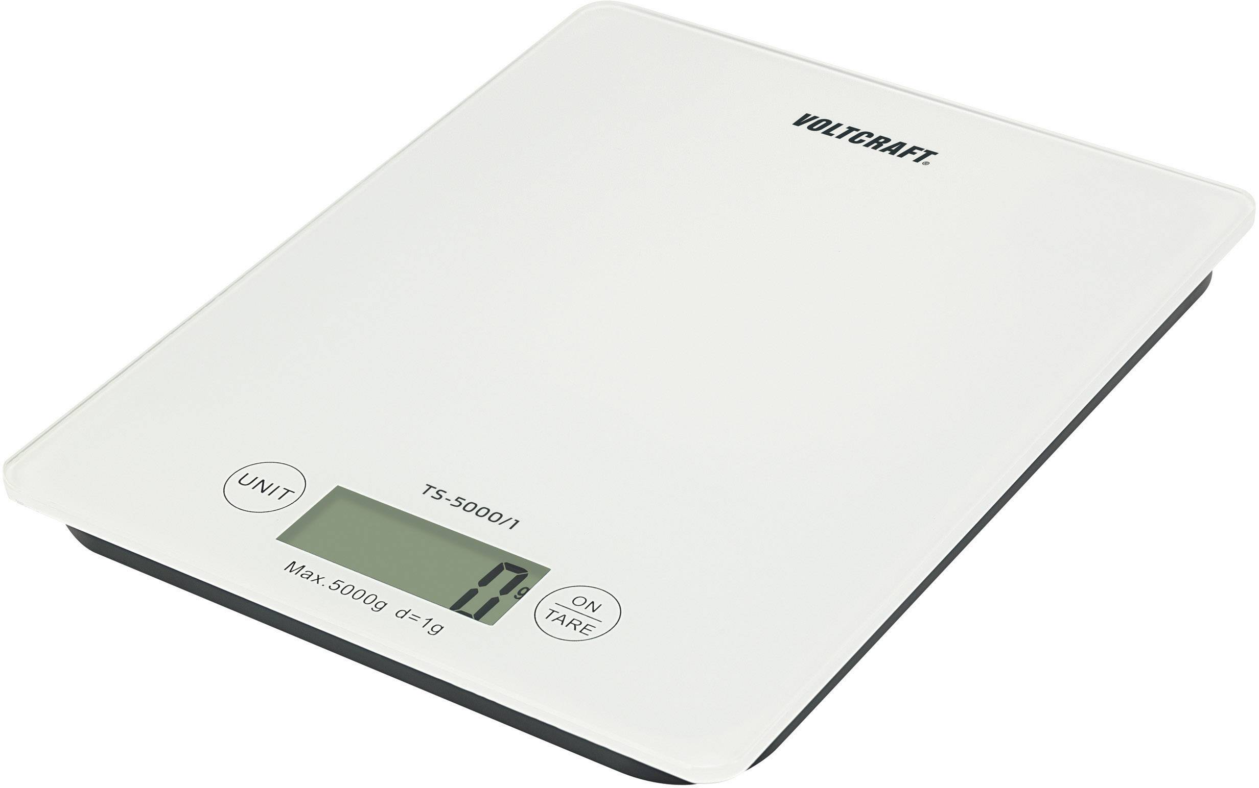 VOLTCRAFT TS-5000/1 TS-5000/1 Letter scales Weight range 5 kg Readability 1 g battery-powered White