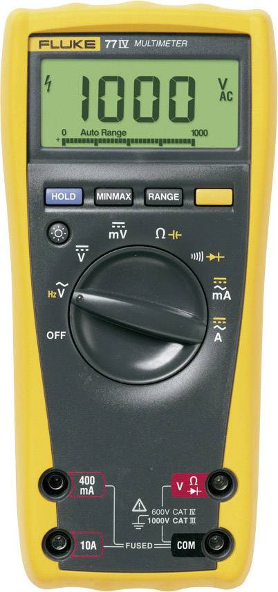 Fluke 77-4/EUR Handheld multimeter Digital CAT III 1000 V, CAT IV 600 V Display (counts): 6000