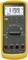 A digital multimeter with a yellow casing shows a voltage of 119.9 volts AC. Various measurement functions are available.