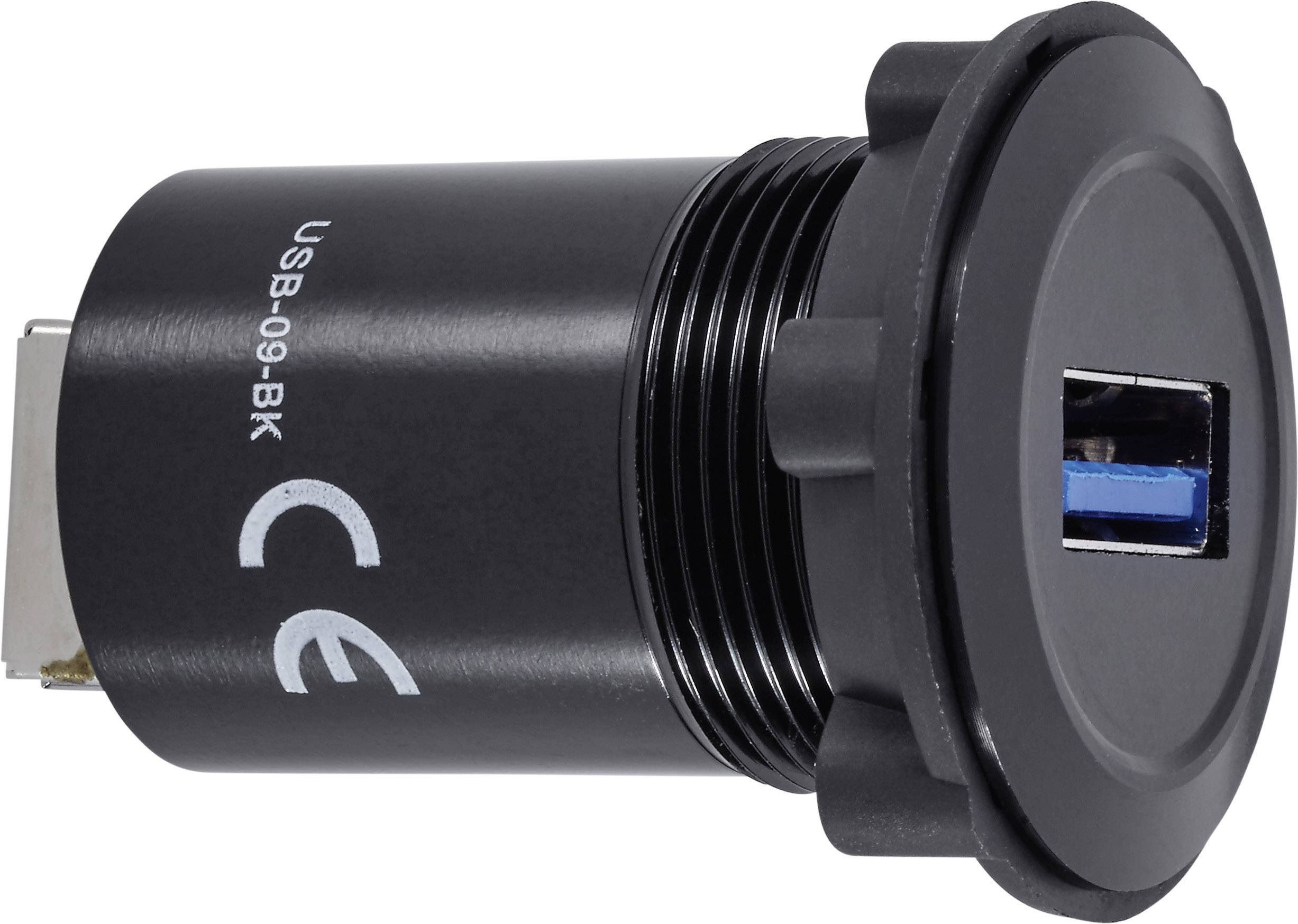 TRU COMPONENTS USB-09-BK USB-mounted socket 3.0 Socket, built-in Content: 1 pc(s)