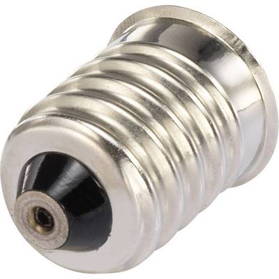 A silver lamp socket for electrical connections, typically used for light bulbs.
