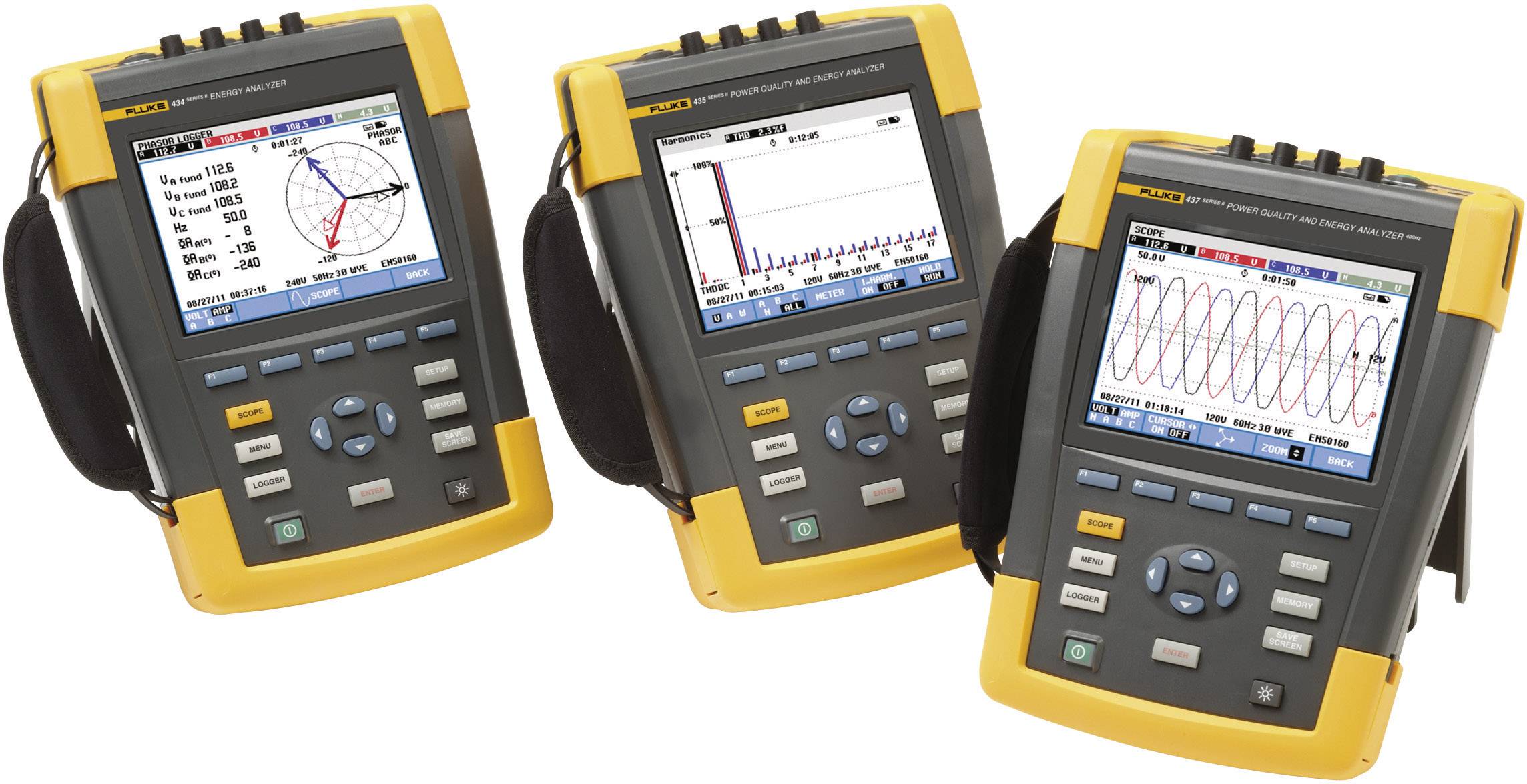 Fluke 437II Network diagnostics 3phase Data logger, Clamp meter