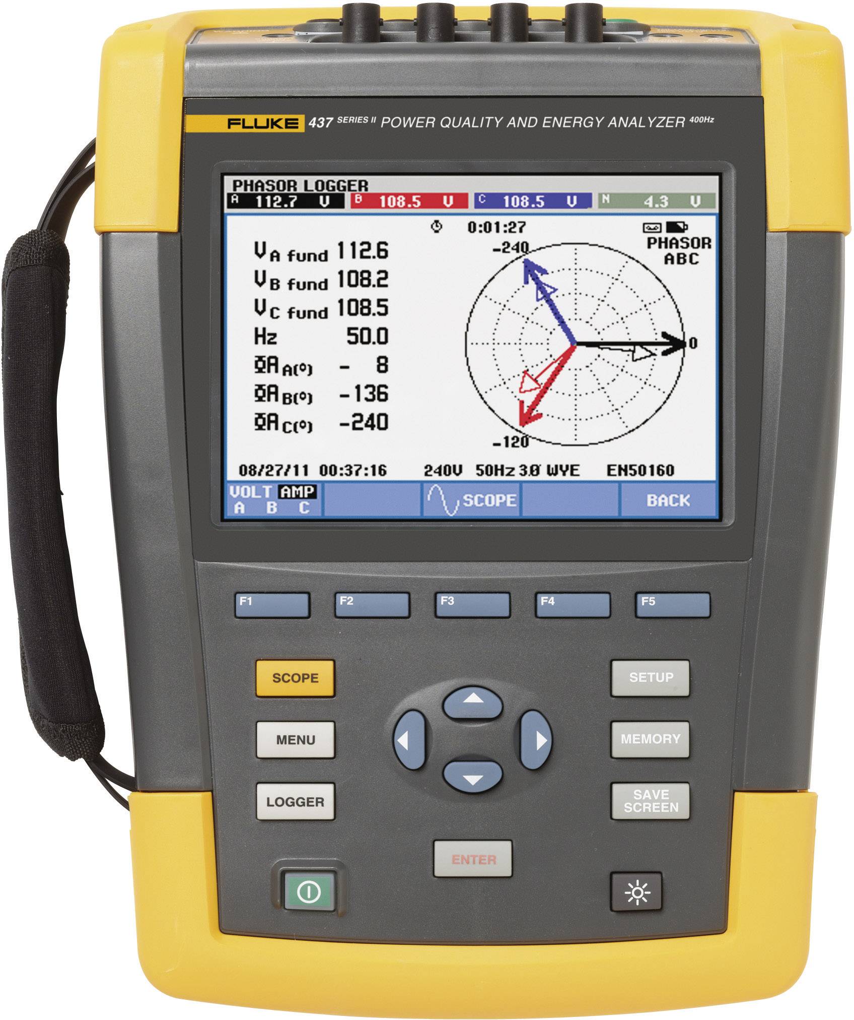 Fluke 437II Network diagnostics 3phase Data logger, Clamp meter