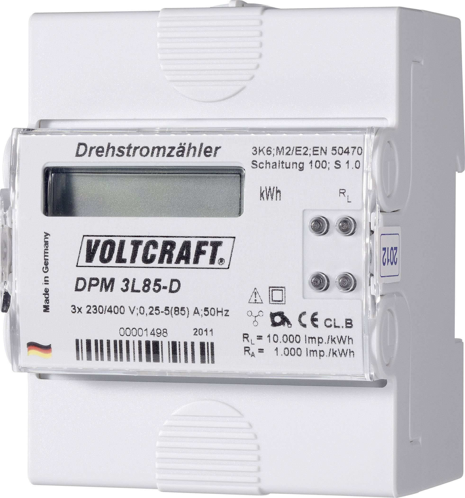 VOLTCRAFT DPM 3L85-D Electricity meter (3-phase) Digital 85 A MID-approved: No 1 pc(s)