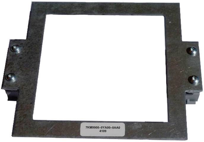 Metal frame with rectangular opening, four screw holes at the corners, label with the inscription '7KM9900-0YA00-0AA0 4109'.
