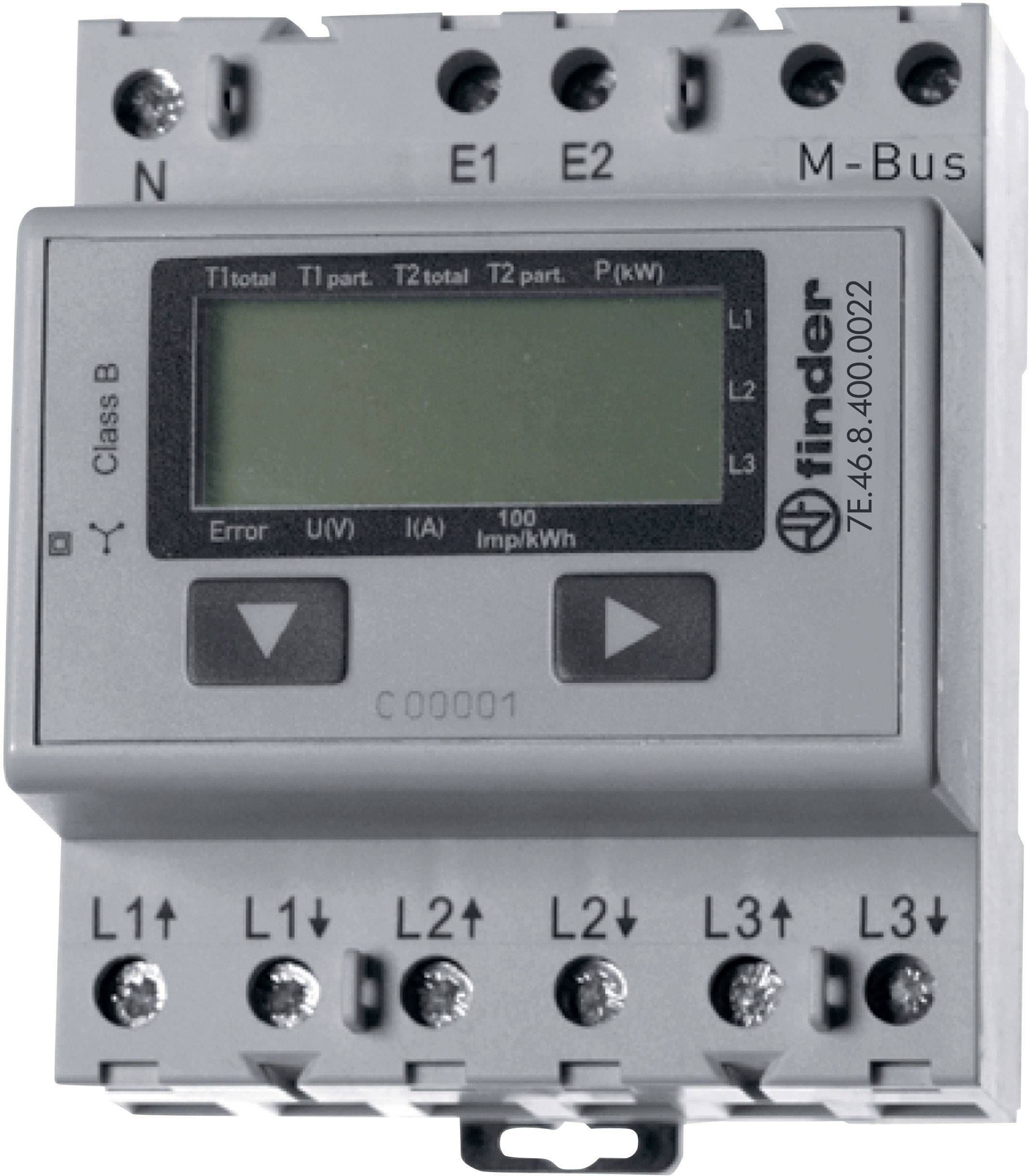 Finder 7E.46.8.400.0022 Electricity meter (3-phase) Digital 65 A MID-approved: No 1 pc(s)