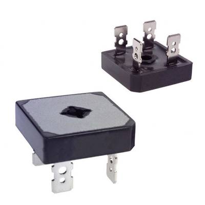 Two rectangular electronic rectifiers with four terminals, used for converting alternating current into direct current.