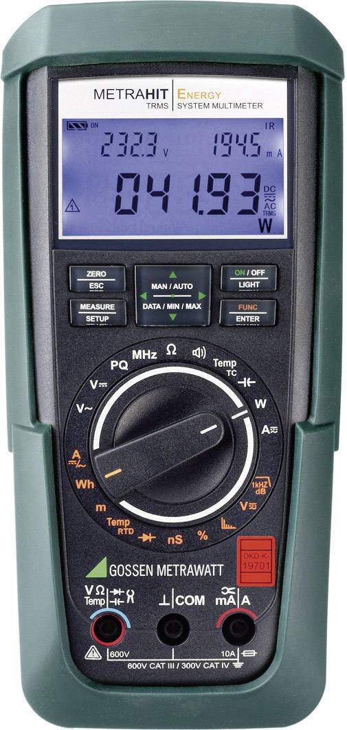Gossen Metrawatt METRAHIT Energy Handheld multimeter Calibrated to (DAkkS standards) Digital CAT III 600 V, CAT IV 300 V Display (counts): 60000