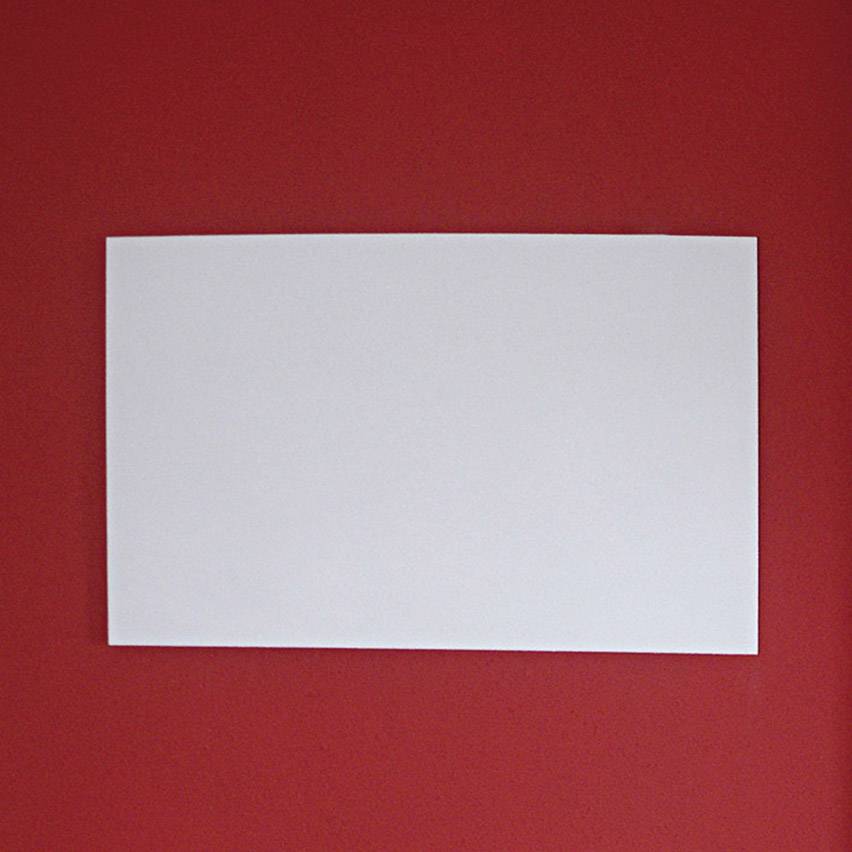 A blank, white rectangle on a red background.